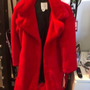 Brand new long faux fur jacket